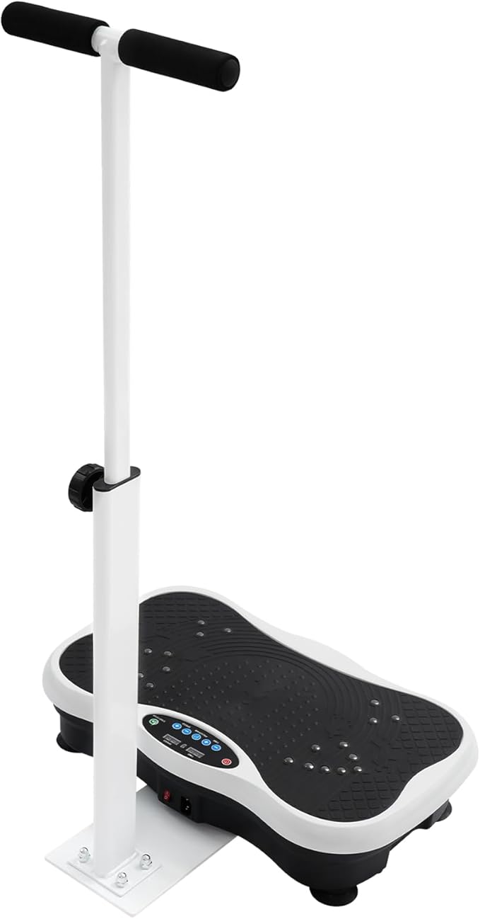 Whole Body Vibration Platform, 10 Modes Vibrating Plate Exercise Machine with Handrails, Full-Body Workout Vibration Plate Equipment for Homes, Gyms