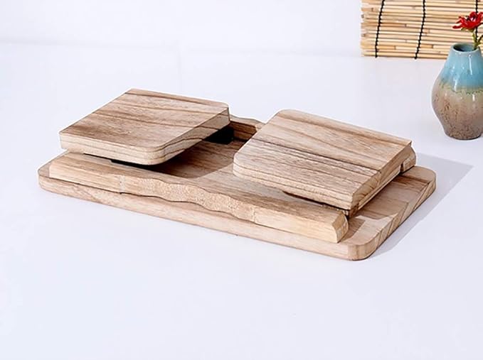 CKIDS Folding Meditation Bench - Paulownia Wood - Portable Kneeling Stool for Seiza Prayer and Yoga