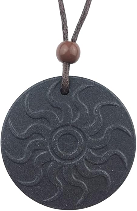 Volcanic Energy Stone Protection Necklace, Flame Pattern, Unisex Adult, Alloy, Energy Protection Necklace
