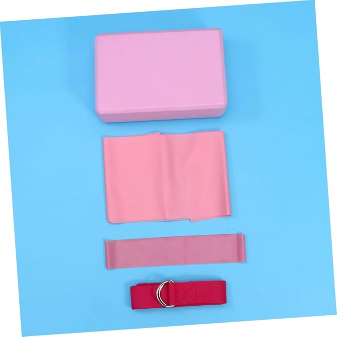 4pcs Yoga Tool Kit Yoga Brick Latex Pull Towel Stretch Band Resistance Ring for Stretching Home Gym