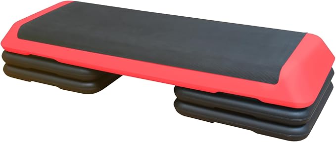 Aerobic Step Platform 30" × 14" Height Adjustable Workout Step for Fitness Strength Training with Risers Exercise Platform for Home Gym
