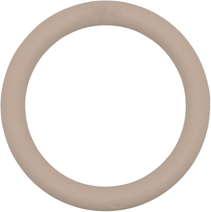 Weighted Pilates Ring 5lb, Cast Iron Core with Silicone Cover, Cream Tea Color, Portable Fitness Circle for Strength Training & Yoga