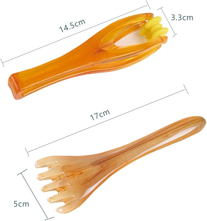 Finger Roller Massager,Scalp Massager Gua sha Back Massager Head Scratcher,Hand Blood Circulation Massage Tools, Handheld Stress Relief Double Rubber Joint Roller Massager,2 Pieces