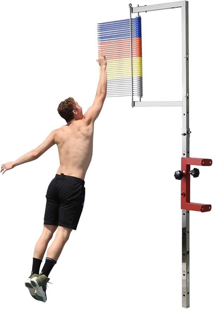 Wall Mounted Vertical Jump Measurement Tool | Jump Tester Jump Tester,Jump Measurement Tool, High Jump Vertical Challenger, 4.5-5.2Ft Adjustable Jumping Trainers(4 Color)