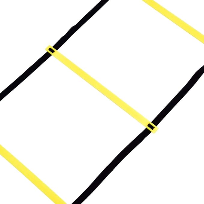 plplaaoo Football Training Ladder Soccer Agility Speed Ladder with 16 Adjustable Heavy Duty Rungs for Football Rugby Tennis Baseball Sports Yellow Red Green 800cm