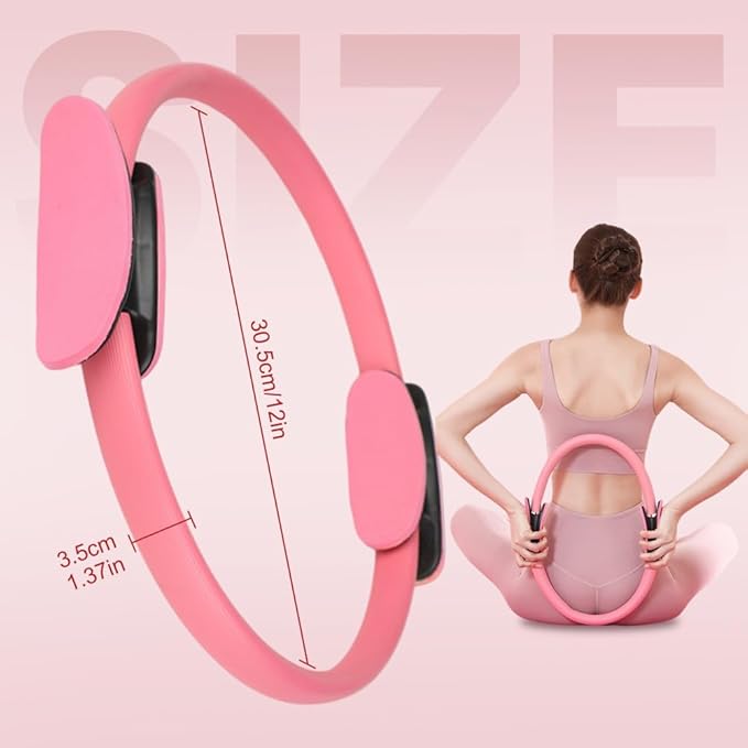 Pilates Ring Fitness Trainer, 2025 New Pilates Circles for Workouts Beginners Men Women,Yoga Rings Home Exercise Equipment Fitness Circle for Toning Arm Thigh