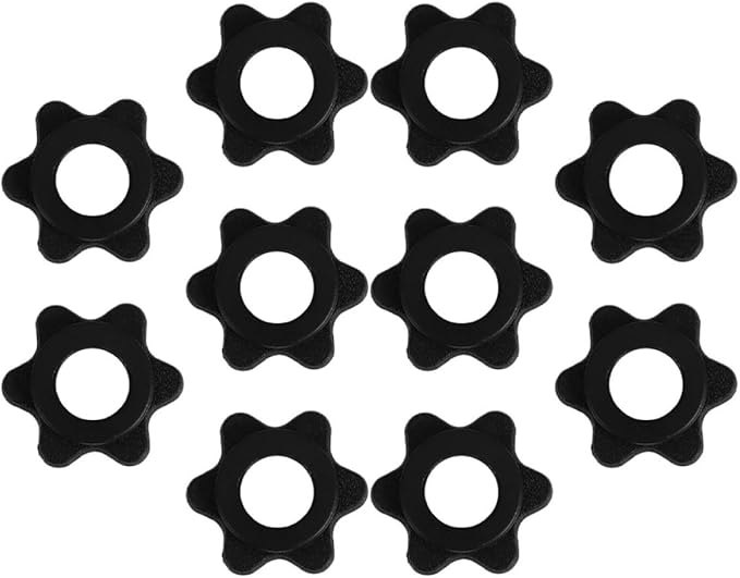 Totority 10pcs Dumbbell Fastener Plastic Six-Sided Nut Locking Weight Holders 25mm for Home Fitness Strength Training Equipment