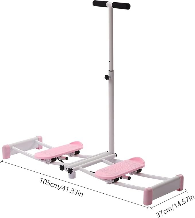 Leg Machine Slim Body, Pelvic Floor Muscle Fitness Equipment with Yoga Tension Band, Weight Loss Thin Legs Kegel Exercises, Ski Practice, Hip Trainer with Adjustable Rods, Pink