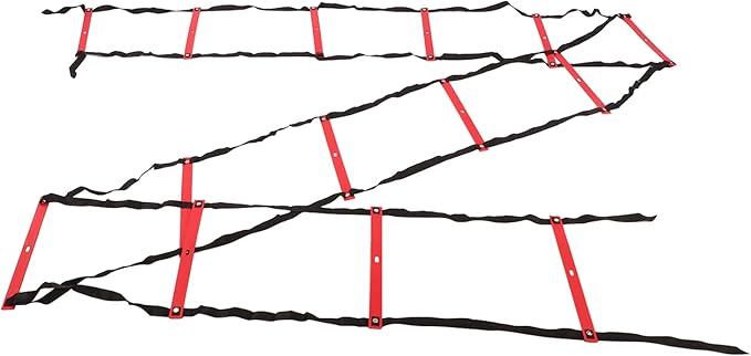 7M 14 Rung Agility Speed Ladder Stairs, Adjustable Training Ladder for Soccer Football Fitness, Non - Slip PP Agility Ladder with Angle Marks for Athletes and Coaches