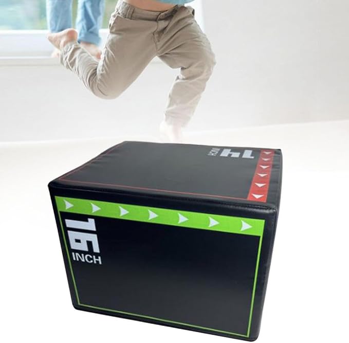 3-in-1 Plyometric Jumping Exercise Box, Heavy Duty Versatile Jump Box, Home Gym Workout Trainer for Jumping Workout Skipping Lunges Squats