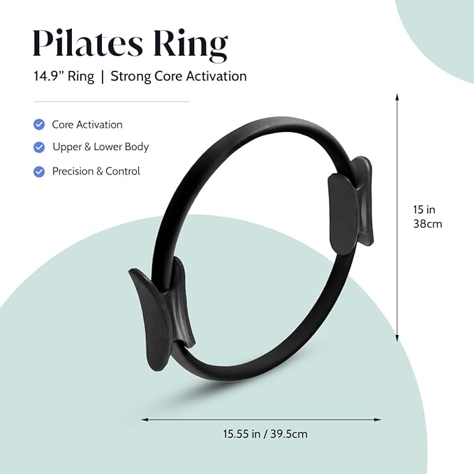 Pilates Kit for Home Workout – Pilates Ring Set with Mini Ball, Pilates Ring, Resistance Bands Set & Booty Bands, Essentials Kit for Women Workout Equipment for Home Pilates Workout Kit