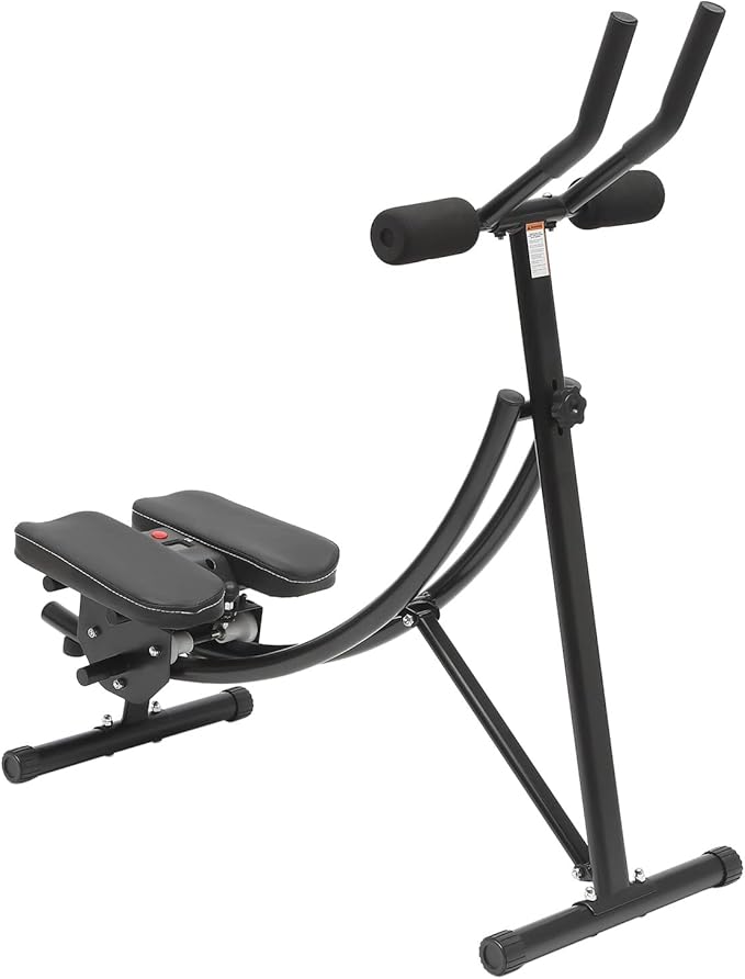 Ab Machine, 330lbs Load Abdominal Crunch Trainer Fit Waist Cruncher Core Toner Home Gym Core Workout Equipment Foldable Fitness Equipment with Silent Roller for Home Companies Gyms