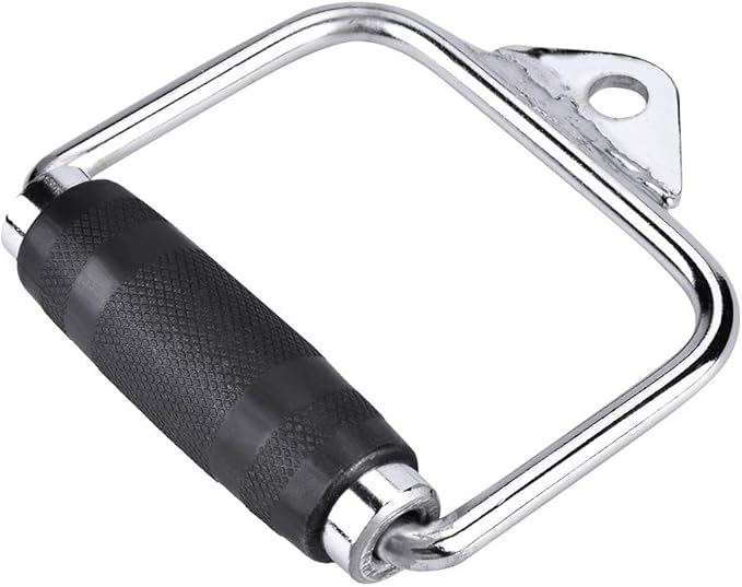 Alomejor Exercise Single High Strength Stirrup Handle Gym Cable Equipment Attachment for Home or Gym Training Steel Silver 827g