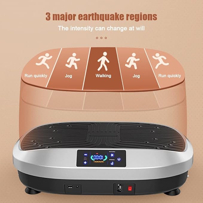 Vibration Plate w Resistance Bands, Vibration Plate Exercise Machine, 99 Levels of Intensity, Vibration Platform Home Gym Equipment for Whole Body Workout