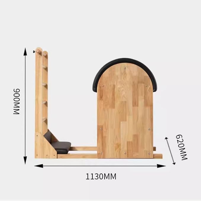 Pilates Large Apparatus Ladder Barrel Wooden Yoga Home Commercial Core Bed Stable Pedal Chair Training Equipment (Color : White)