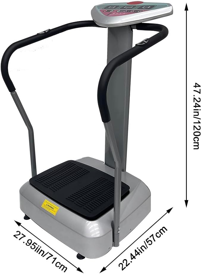 INTSUPERMAI Vibration Plate Exercise Machine with Handles, 110V 200W Whole Body Vibration Platform Exercise Machine, Whole Body Vibration Plate with Adjustable Speed Max 330lbs Capacity