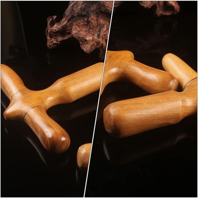Lurrose Hand Tools Thai Massage Tools Wooden Stick Massager Point Tool Chinese Health Baoding Fitness Balls Health Exercise Stress Balls for Men Women Manual Massage Balls