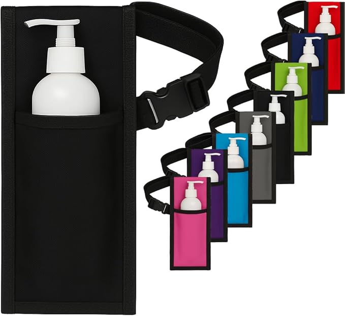 Royal Massage Oil Bottle Holster with Adjustable Strap – Hands-Free Waist or Shoulder Pouch for Therapists – Fits Most Pump Bottles – 8 Color Options - Bottle Not Included (Black)