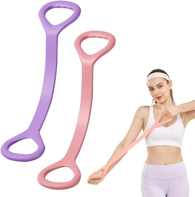 Fitness Resistance Band with Handles, Figure 8 Elastic Workout Bands for Arm, Back, Shoulder, and Chest Training, Ideal for Yoga, Pilates, and Physical Stretching