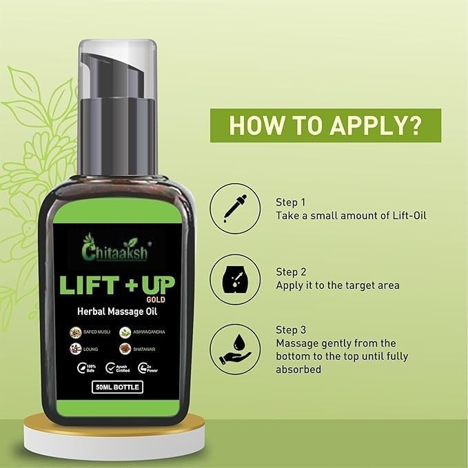 Lift Up Herbal Massage Oil| Pure and Natural Massage Oil for Men | Ayurvedic Lift UP Oil for Men| 50ml (Pack of 1)