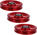 3pcs Aluminum Alloy Fitness Pulley Attachments Cable Pulley System Replacement for Gym Exercise Equipment Strength Training Home Workouts