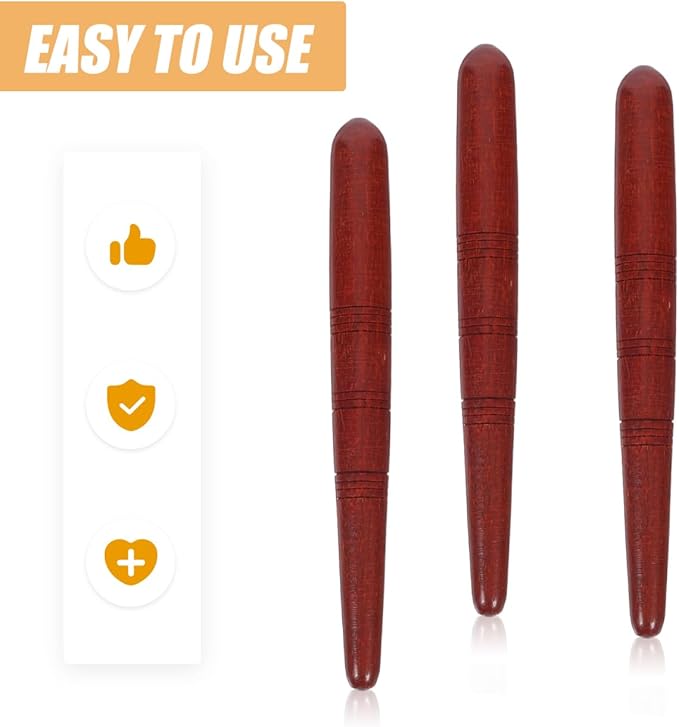 4Pcs Manual Acupressure Pen Wooden Thai Massage Stick Rod Deep Tissue Massage Tool Trigger Point Relief Pain Therapy Tools Full Body Relaxing Gifts Acupressure Pen,Acupressure Tools