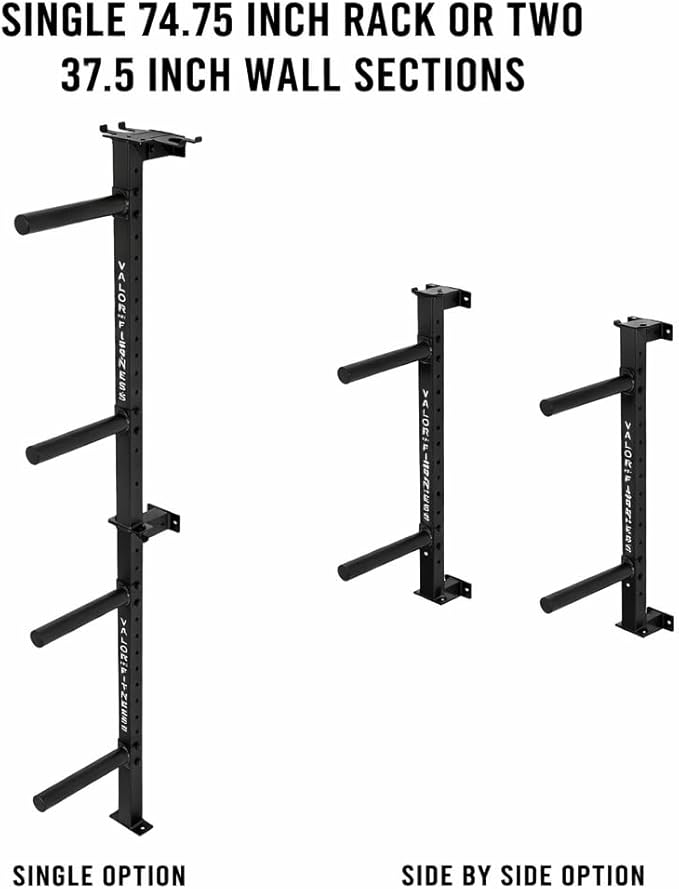 Valor Fitness Wall Mounted Weight Plate Storage Holder/Rack for Bumper Plates and Olympic Weight Plates