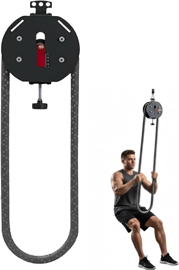 Suspended Endless Rope Pulley for Home Gym - (0-30kg) Adjustable Resistance Trainer Machine, Lightweight (7.6kg) 330lb Load Capacity for Full Body Workout, Grip,Back Training for Arms