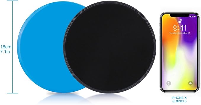 Gliding Discs Core Sliders Exercise Sliders 4 Pack Dual Slider for Carpet Hard Floors Core Fitness Ultimate Core Training Gym and Full Body Workout’s at Home or Travel Black and Blue