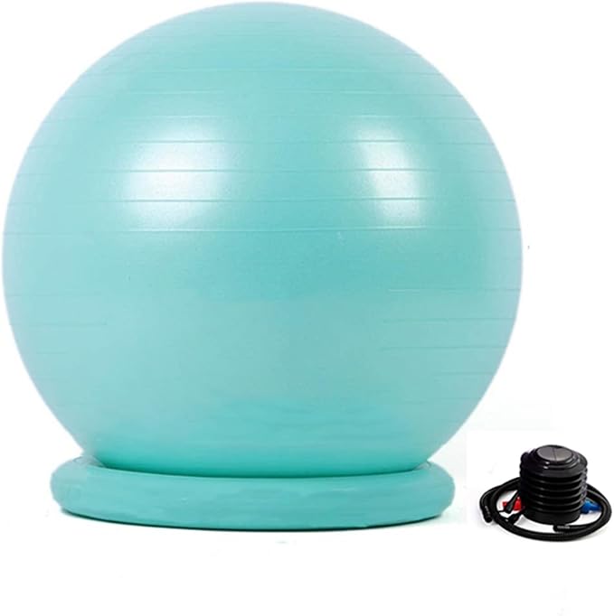 Yoga Ball Chair Office Ball Chair with Base & Pump, Stability Yoga Ball Seat for Back Pain Relief, Home Gym Exercise Ball Chair for Core Strength Training ( Color : Green , Size : Diameter 75cm ( 29 1