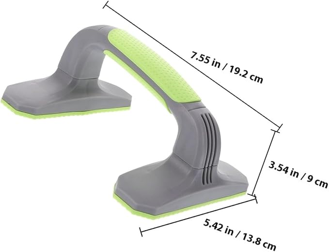 SECFOU Push up Bars and Strength Training Pushup Stands, Plastic Construction with Grip Handles, Gray and Green, 1 Pair at Home Gym Workout and Floor Exercise Equipment