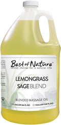 Best of Nature Lemongrass and Sage Massage Oil Blend - Non-Greasy Aromatherapy Massage Oil for Body, Skin & Face, Crafted with Pure Essential Oils, Gallon (128 fl oz)