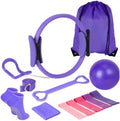 Pilates Essentials Kit for Women- 13-Piece Set Includes Pilates Ring, Yoga Ball, Yoga Bands, Figure of 8 Resistance Band, Fabric Resistance Band, Pilates Socks, and Storage Bag