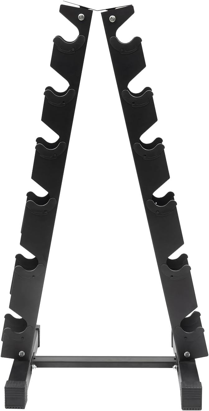 6-Tier Dumbbell Weight Rack - A-Frame Design - Home Gym Storage Racks - Strength Training Dumbbell Rack Stand Only - 40" H - 660 lbs Weight Capacity