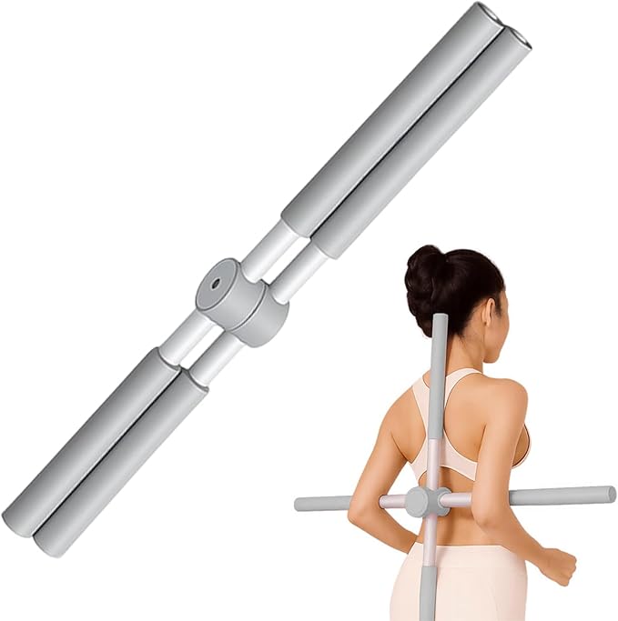 Yoga Stick - 355g Ergonomic Exercise Pole, Spine Support Stretcher, Balance Corrector Rod | Portable Neck Shoulder posturr Fix Tool for Gym Office Home Travel Pilates Training Daily Sitting Aid