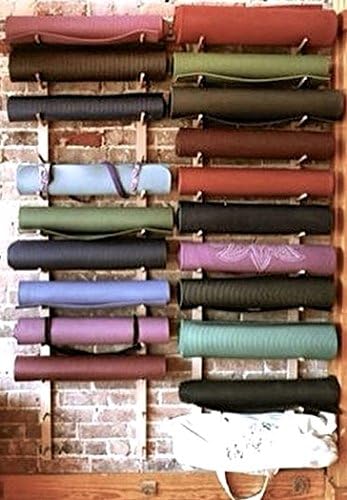 Classy Wood Foam Roller & Yoga Mat Storage Rack. Holds 4, 8, 12 etc. Modular (Sold by The Pairs and no. of Pairs You get Determines no. of Mats/Rollers You Hold). Easy Wall Mount. White.
