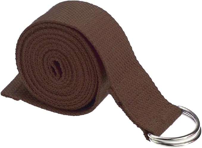 Cotton Exercise Yoga stretch Strap - Sturdy Flexibility Tensile Belt Adjustable Metal D-Ring Buckle, Hold Poses for Daily Stretching, Pilates, General Fitness, and Physical Therapy