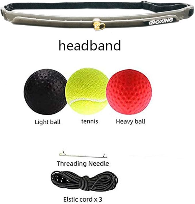 Boxing Reflex Ball 3 Difficulty Level Boxing Ball with Headband Suit for Reaction, Agility, Punching Speed, Fight Skill and Hand Eye Coordination Training for Kids and Adults