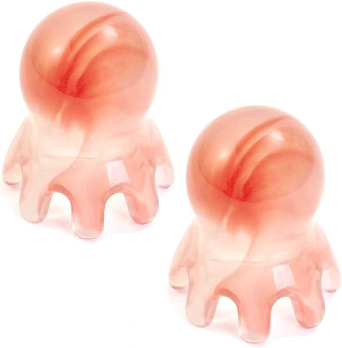 2 Pack Octopus Head Massager Comb Scalp Massager for Headaches & Stress Relief, Relief Point Massage Comb for Deep Relaxation Home/Office Massage (Pink)