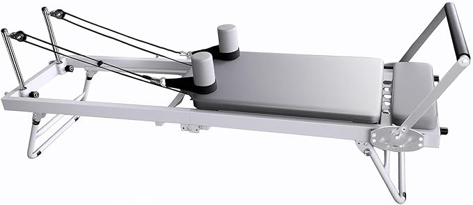 Pilates Reformer, Pilates Equipment with 3 Height Adjustable Levels, Foldable Pilates Machine with Jump Board/Springs/Cords, Studio Grade Workout Equipment, Pilates Board for Gym Workout and Home Use