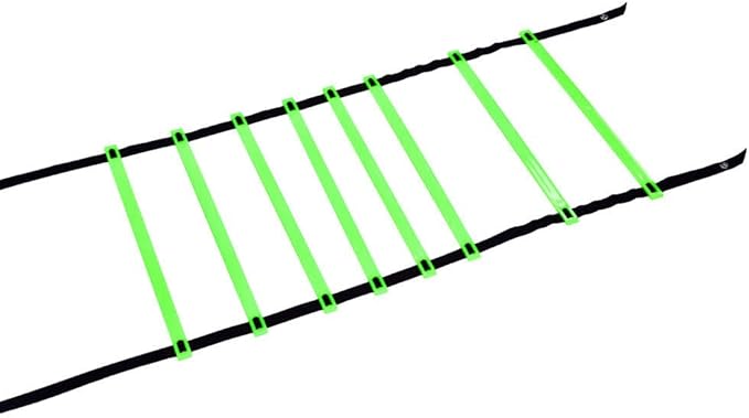 plplaaoo Football Training Ladder Soccer Agility Speed Ladder with 16 Adjustable Heavy Duty Rungs for Football Rugby Tennis Baseball Sports Yellow Red Green 800cm