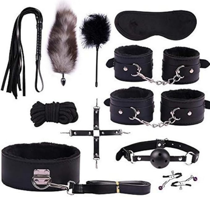 11-Piece Plush Pilates Training Kit, Stretch Strap, Hip Support Accessories, Bed Pilates, Multi-Functional Body Shaping (Black)
