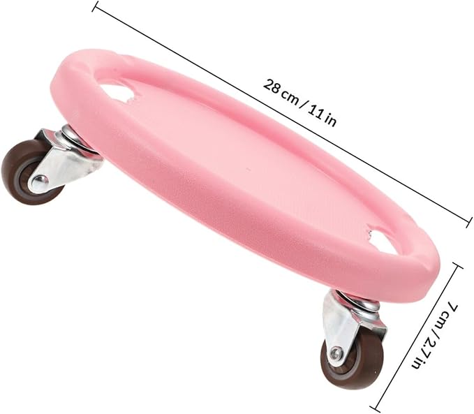 Abdominal Muscle Wheel Plate Fitness Ab Roller Disc with Silent Sliding Four-wheel Design for Core Training and Belly Workout, 1pcs Pink
