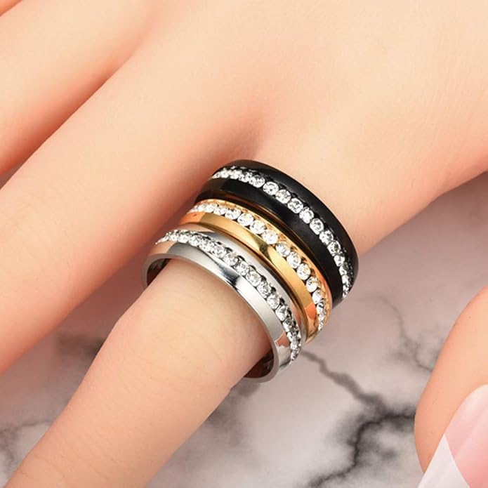 Health Care Weight Loss Fat Burning Slimming Magnetic Ring Rhinestone Jewelry Couple's Birthday Gift