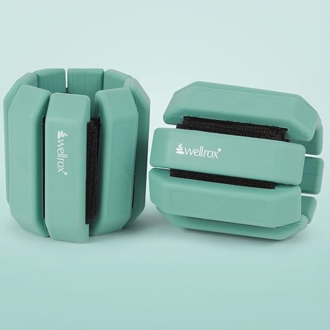 Wellrox Weighted Bangles – Adjustable Ankle and Wrist Weights for Women & Men – Set of Ankle Weights 2 lbs (1 lb Each Wrist Weight) | Weighted Arm Bands for Pilates, Yoga, Running & Walking