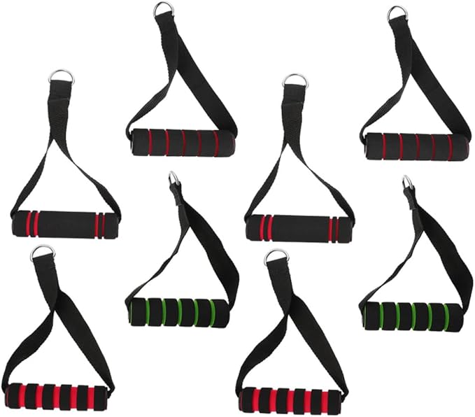 BESPORTBLE 8pcs Resistance Band Handles for Strength Training Non-Slip Ergonomic Fitness Attachments for Cable Machines Versatile Exercise Equipment for Home and Gym Workouts