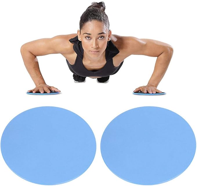 Exercise Sliding Discs 2 Pack Fitness Core Sliders Full Body Workout Equipment for Home Gym Yoga Physical Therapy Dark Blue 7 Inch