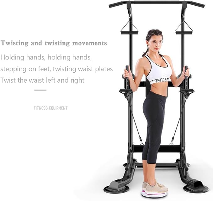 Areyourshop Pull-Up Bars & Squat Bar Power Tower Dip Stands Strength Training for Home Gym Fitness