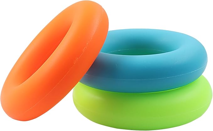 3 Pack Silicone Grip Strength Trainer Ring Set - Hand Grip Trainer Grip Strengthener for Enhanced Muscle Strength & Rehabilitation(3 Resistance Levels)