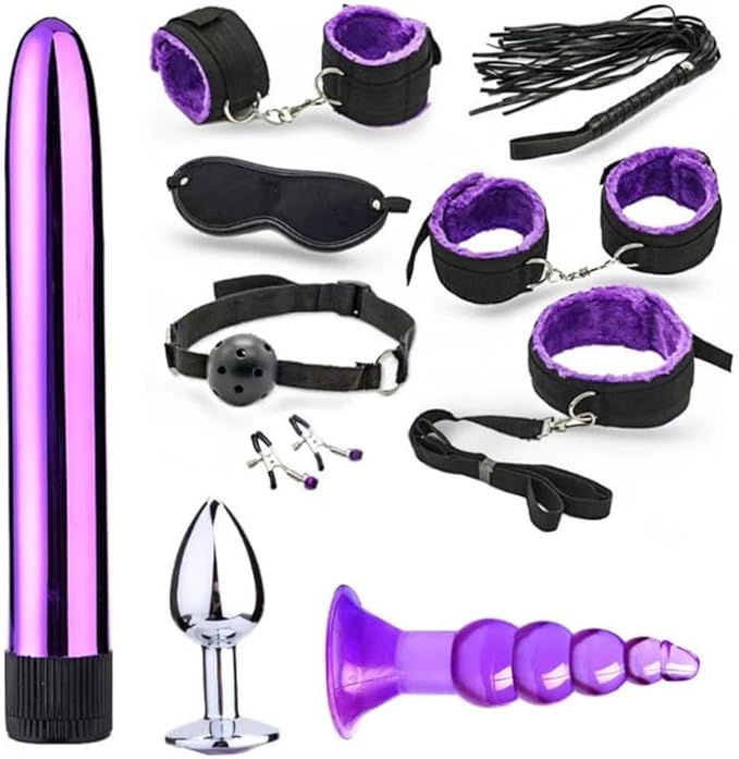 Pilates 7-Piece Fashion Design Nylon Combination Set (Purple), Fun Cosplay Equipment Accessories, Wrist and Hip Yoga Supplies, Couple Gifts
